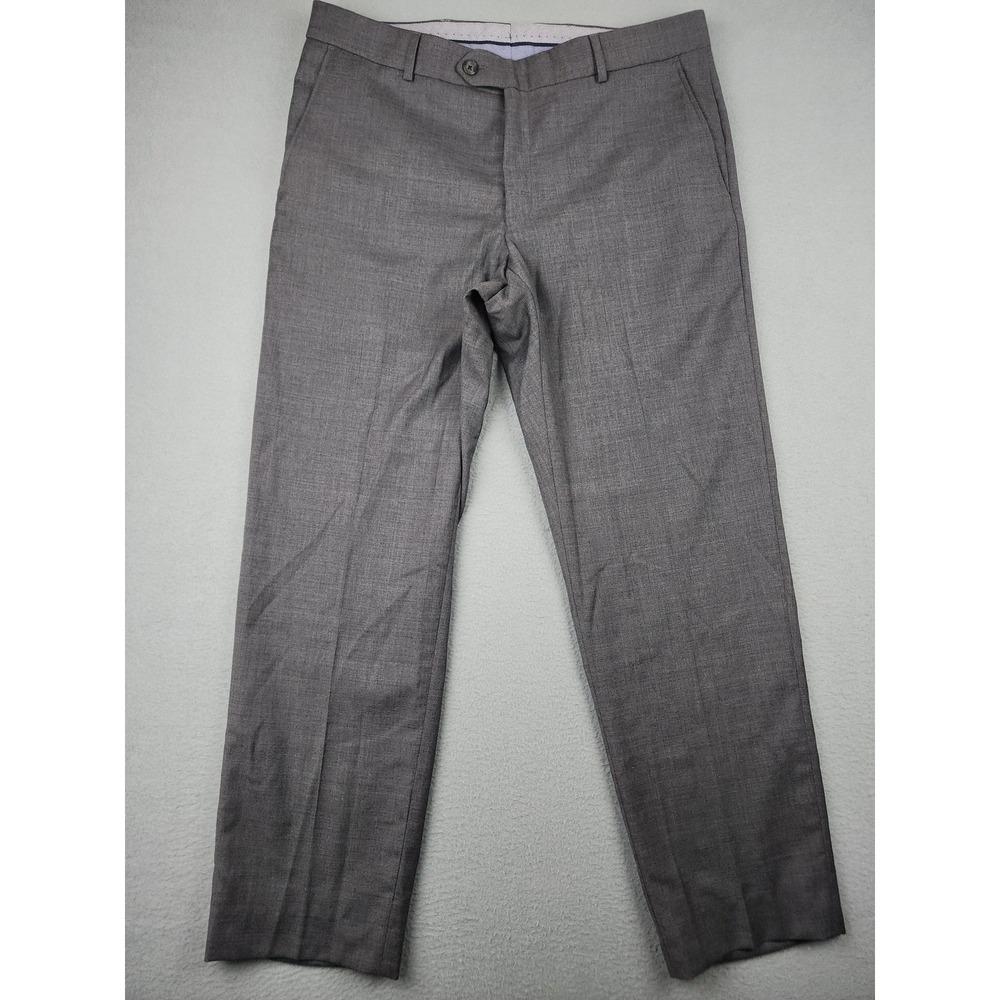 Ballin Dress Pants Mens 34x30 Gray Wool Flat Front Comfort EZE Classic Office